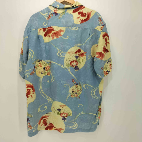 MAKANALEI 00S シルク 金魚 総柄 S/S アロハシャツ Y2K メンズ