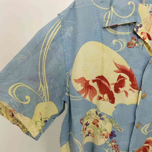 MAKANALEI 00S シルク 金魚 総柄 S/S アロハシャツ Y2K メンズ