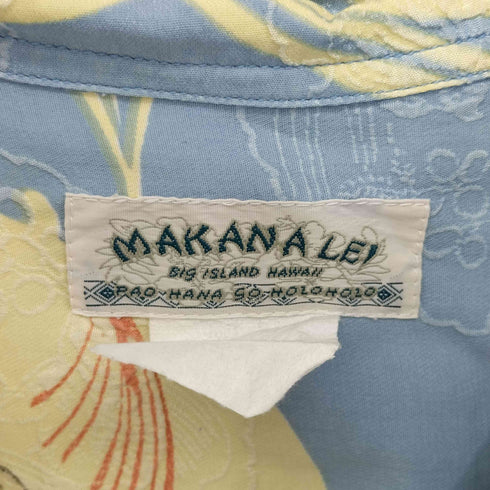 MAKANALEI 00S シルク 金魚 総柄 S/S アロハシャツ Y2K メンズ