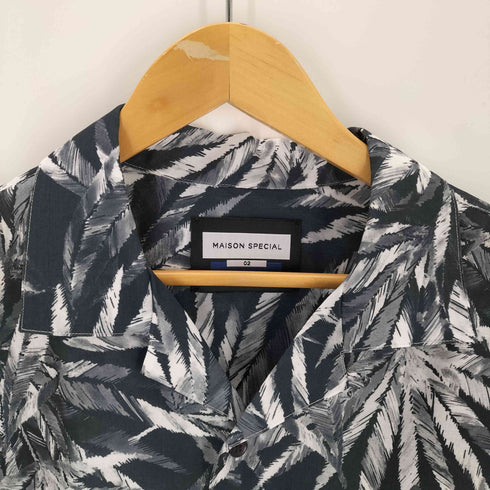 メゾンスペシャル MAISON SPECIAL Sheer Print Prime-Over Short Sleeve Open Collar Shirt メンズ JPN:2