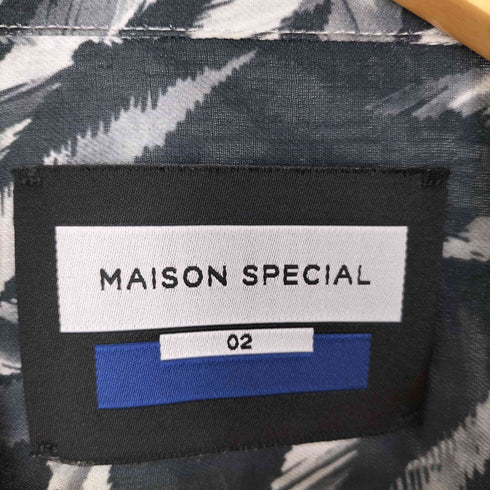 メゾンスペシャル MAISON SPECIAL Sheer Print Prime-Over Short Sleeve Open Collar Shirt メンズ JPN:2