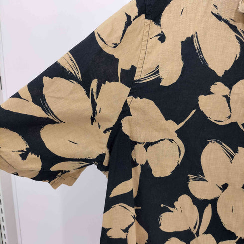 ギャップ Gap 00S リネン混 花柄 S/S コットン シャツ メンズ import:L