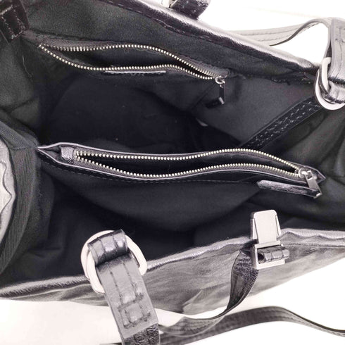 ザラ ZARA リンクル エフェクト ロッカー トートバッグ フェイクレザー メンズ