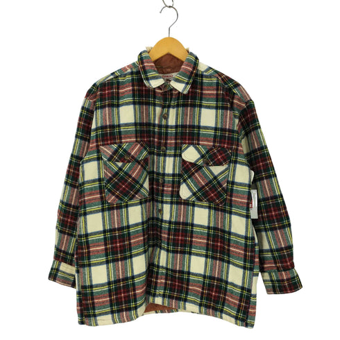 90s-00s チェック柄 CPOシャツジャケット ボックスシルエット メンズ FREE