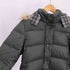 バーバリーブルーレーベル BURBERRY BLUE LABEL 裏地 グレー ノバチェック ラクーンファー 2WAY スナップボタン スタンドネック ダウン コート レディース EUR:38