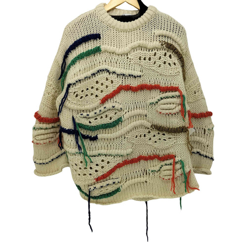 ザラ ZARA エンブロイダリーフリンジニット レディース M-L