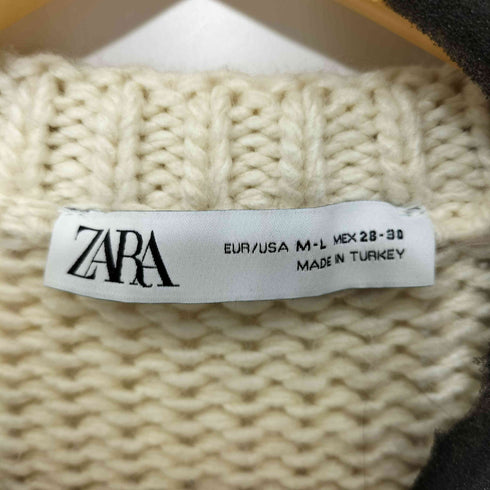 ザラ ZARA エンブロイダリーフリンジニット レディース M-L