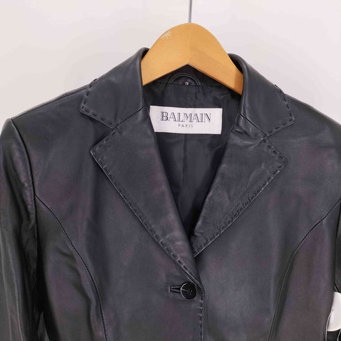 バルマンパリ BALMAIN PARIS シープレザー 3B テーラード ジャケット レディース JPN:9号