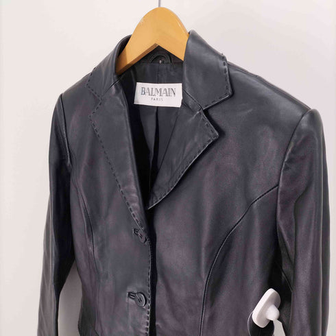バルマンパリ BALMAIN PARIS シープレザー 3B テーラード ジャケット レディース JPN:9号