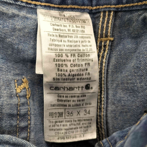 カーハート Carhartt 00S メキシコ製 HRC 2 Fire Resistant Denim ライト オンス ペインター デニム パンツ メンズ 36×34