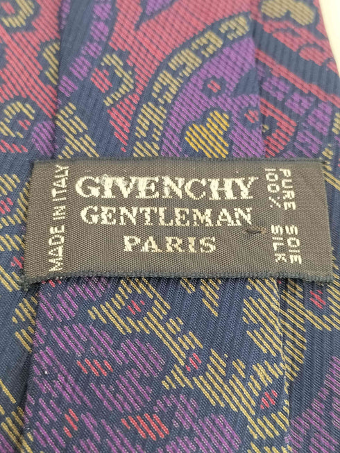 ジバンシィ GIVENCHY GENTLEMAN PARIS ペイズリー柄シルクネクタイ メンズ