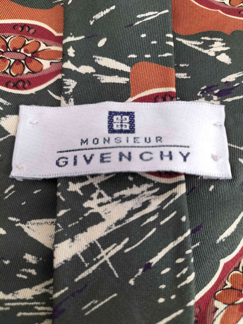ジバンシィ GIVENCHY MONSIEUR 総柄シルクネクタイ メンズ