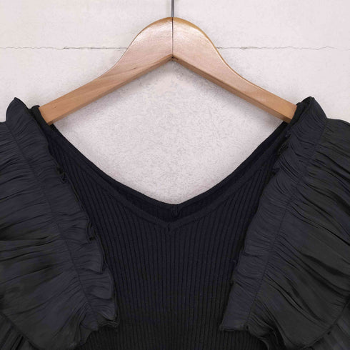リエンダ rienda 21AW ショルダーダブルフリルKnit TOP レディース FREE