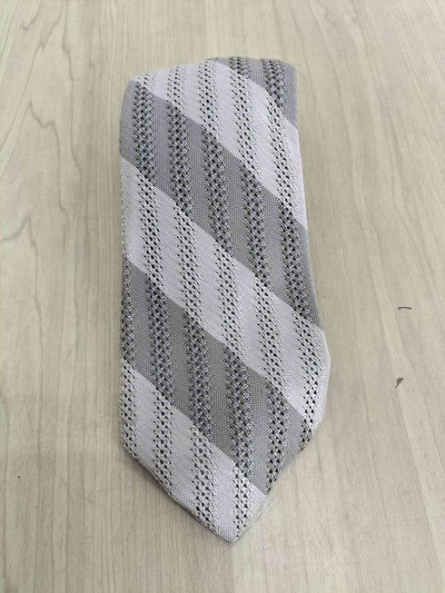 イッセイミヤケ ISSEY MIYAKE 80S 織柄切替ストライプネクタイ メンズ
