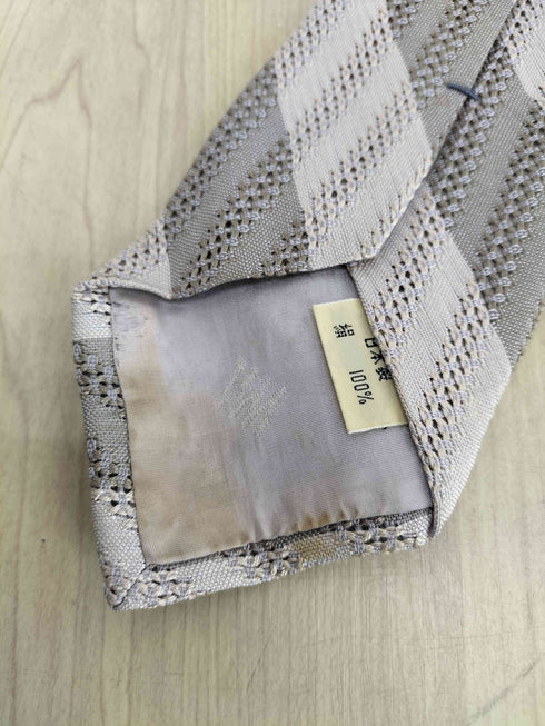 イッセイミヤケ ISSEY MIYAKE 80S 織柄切替ストライプネクタイ メンズ