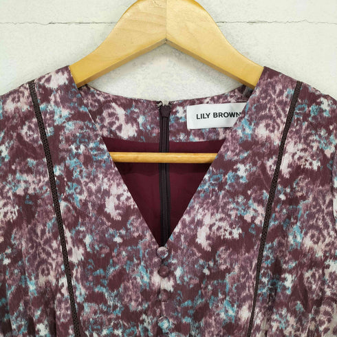 リリーブラウン Lily Brown 22AW ほぐしフラワーサテンプリーツOP レディース ONE SIZE