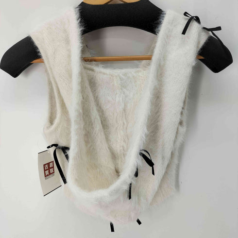 エピヌ epine ribbon shaggy knit hoodie レディース
