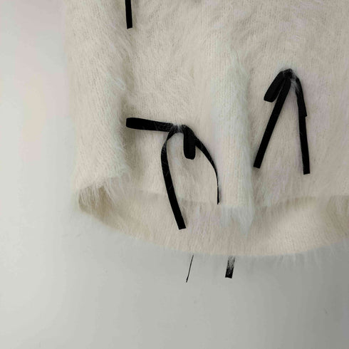 エピヌ epine ribbon shaggy knit hoodie レディース