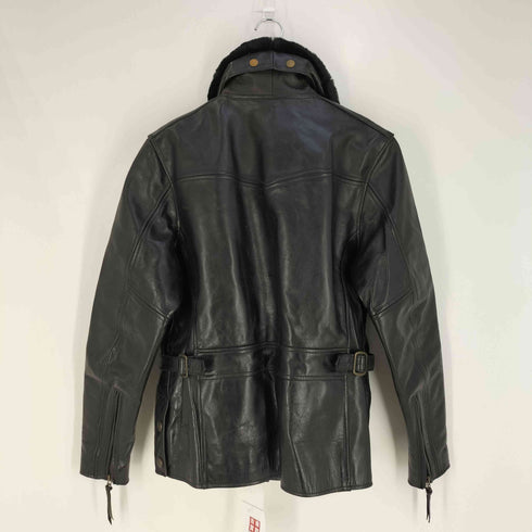 ハーレーダビッドソン HARLEY-DAVIDSON 襟ボア 裏地チェック ホースレザー シングル ライダースジャケット メンズ import:M