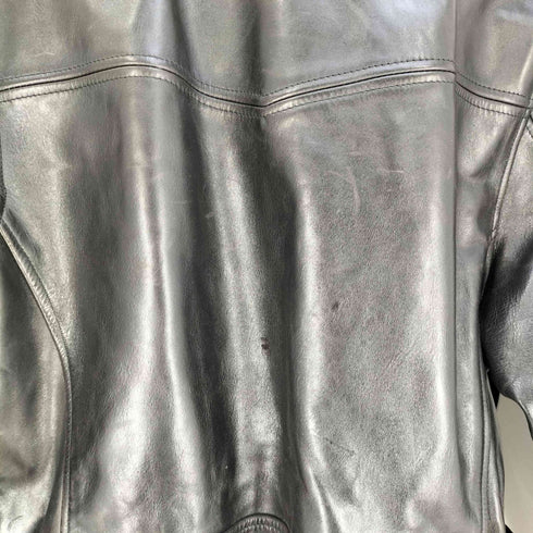 ハーレーダビッドソン HARLEY-DAVIDSON 襟ボア 裏地チェック ホースレザー シングル ライダースジャケット メンズ import:M