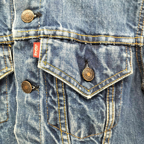 リーバイス Levis 70s USA製 70505 BIG E ボタン裏552刻印 ケアタグ縮率3% 不均等V トラッカージャケット レディース