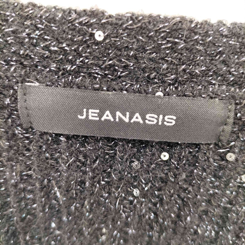 ジーナシス JEANASIS ラメスパングルカタアゼVカーディガン レディース F
