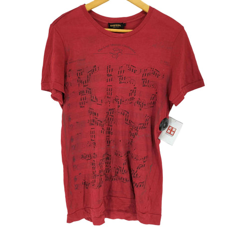 ディーゼルブラックゴールド DIESEL BLACK GOLD The Last Minute Orchestra フロント楽譜プリント半袖Tシャツ メンズ S