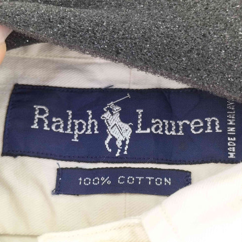 ラルフローレン RALPH LAUREN 90S バイカラーデザインコットンシャツ ポニー刺繍 メンズ