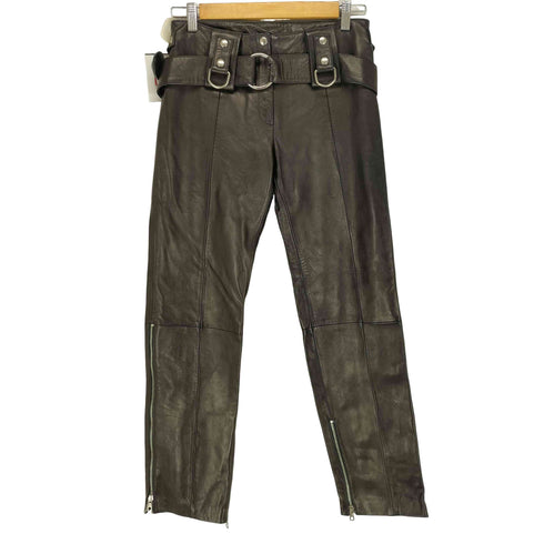 ドルチェアンドガッバーナ DOLCE&GABBANA 2000SS レザーボンテージバイカーパンツ レディース 40