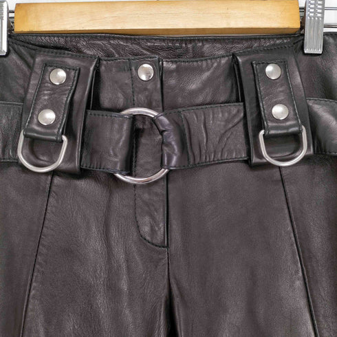 ドルチェアンドガッバーナ DOLCE&GABBANA 2000SS レザーボンテージバイカーパンツ レディース 40