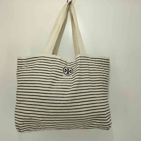 トリーバーチ TORY BURCH ボーダー キャンバス トートバッグ レディース