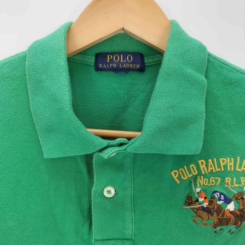 ポロラルフローレン POLO RALPH LAUREN ナンバリング ポニー刺しゅう 鹿の子ポロシャツ レディース