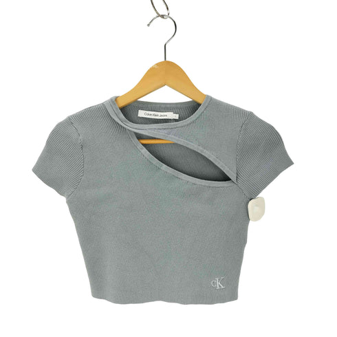 カルバンクラインジーンズ Calvin Klein Jeans カットアウト リブクルーネックTシャツ レディース JPN:S