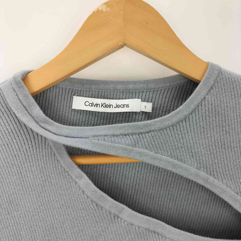 カルバンクラインジーンズ Calvin Klein Jeans カットアウト リブクルーネックTシャツ レディース JPN:S