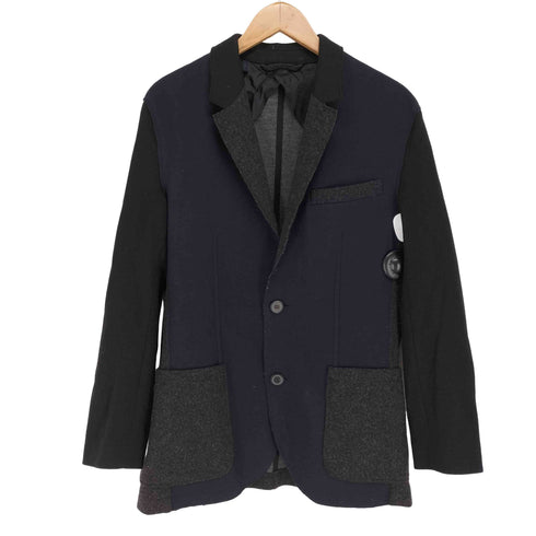 ランバン LANVIN MADE IN ROMANIA 切替フェルトテーラードジャケット メンズ JPN:44