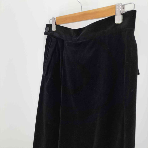 ヨウジヤマモト Yohji Yamamoto 24AW collections C/Ry VELVET TUCK FLARED PANTS ベルデッド タック フレア パンツ レディース JPN:1