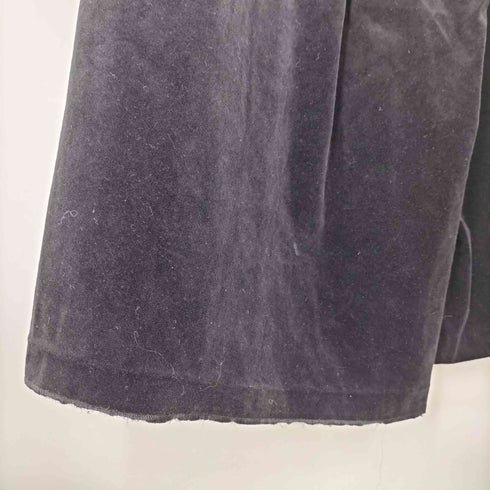 ヨウジヤマモト Yohji Yamamoto 24AW collections C/Ry VELVET TUCK FLARED PANTS ベルデッド タック フレア パンツ レディース JPN:1