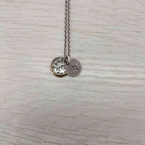 スタージュエリー STAR JEWELRY diamond star & moon necklace K10 925 0004 レディース