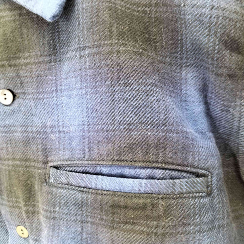エイトジー EIGHT-G 9oz HEAVY OMBRE CHACK OPEN COLLAR SHIRTS メンズ JPN:M