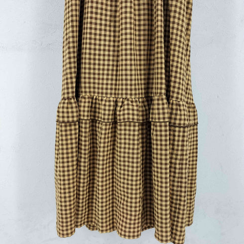 ダブルクローゼット w closet ギンガムフリルティアードキャミワンピース レディース FREE