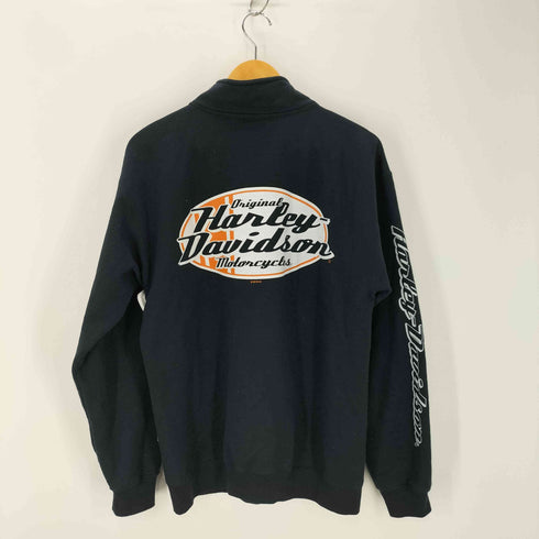 ハーレーダビッドソン HARLEY-DAVIDSON 00s ハーフジップ 袖プリント スウェット メンズ JPN:M