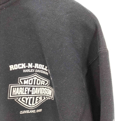 ハーレーダビッドソン HARLEY-DAVIDSON 00s ハーフジップ 袖プリント スウェット メンズ JPN:M