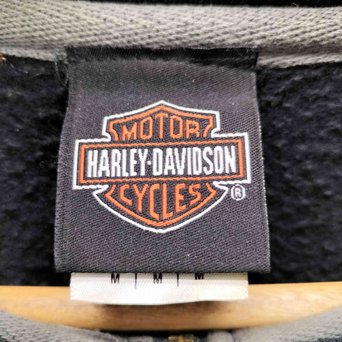 ハーレーダビッドソン HARLEY-DAVIDSON 00s ハーフジップ 袖プリント スウェット メンズ JPN:M