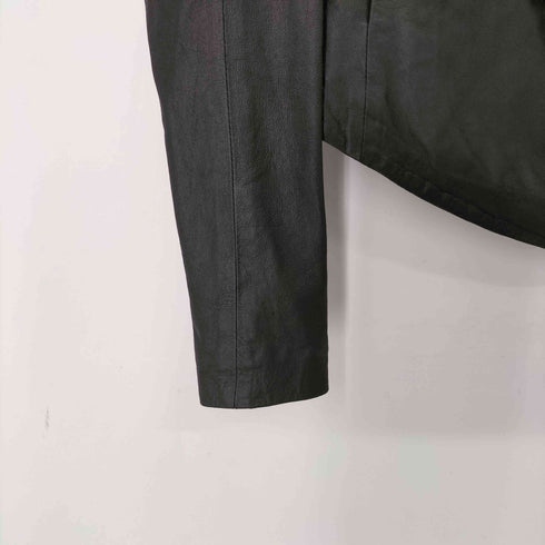 ヘルムートラング HELMUT LANG シープスキン ハイネックレザーライダースジャケット レディース P
