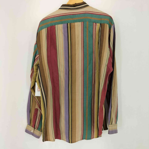 ポロバイラルフローレン Polo by RALPH LAUREN 90S BONNARD シルクリネン マルチストライプシャツ メンズ import:L