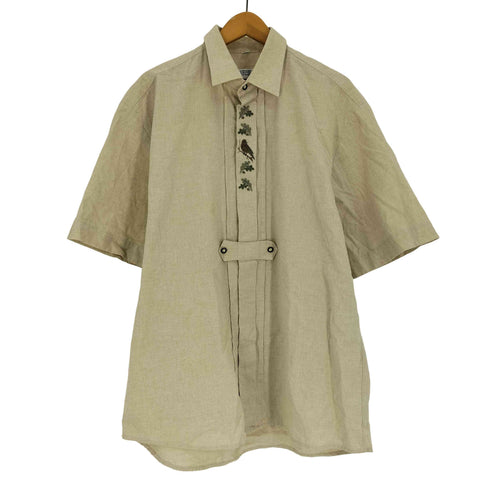 GOLDRESS 鳥 刺繍 比翼ボタン S/S チロリアン シャツ メンズ import:L
