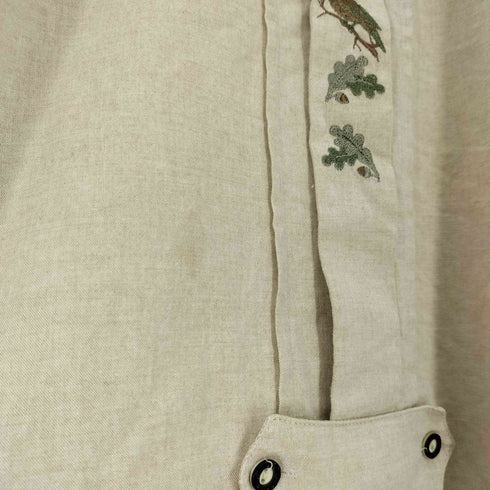 GOLDRESS 鳥 刺繍 比翼ボタン S/S チロリアン シャツ メンズ import:L