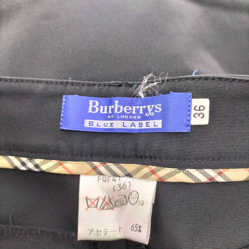 バーバリーブルーレーベル BURBERRY BLUE LABEL アセテート ポリ スリム ストレート パンツ レディース 36