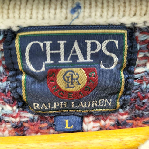 チャップスラルフローレン CHAPS RALPH LAUREN 80S ノルディック 総柄クルーネックニット メンズ JPN:L