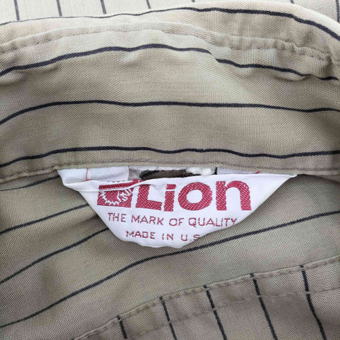 70S Lion USA製 三角タグ Mike Seneca Medical 刺繍 ワッペン ストライプ B.D S/S シャツ メンズ